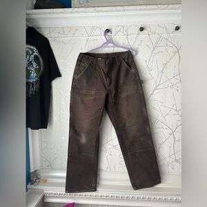Dark Brown Carhartt Double Knee Carpenter Jeans 34x32